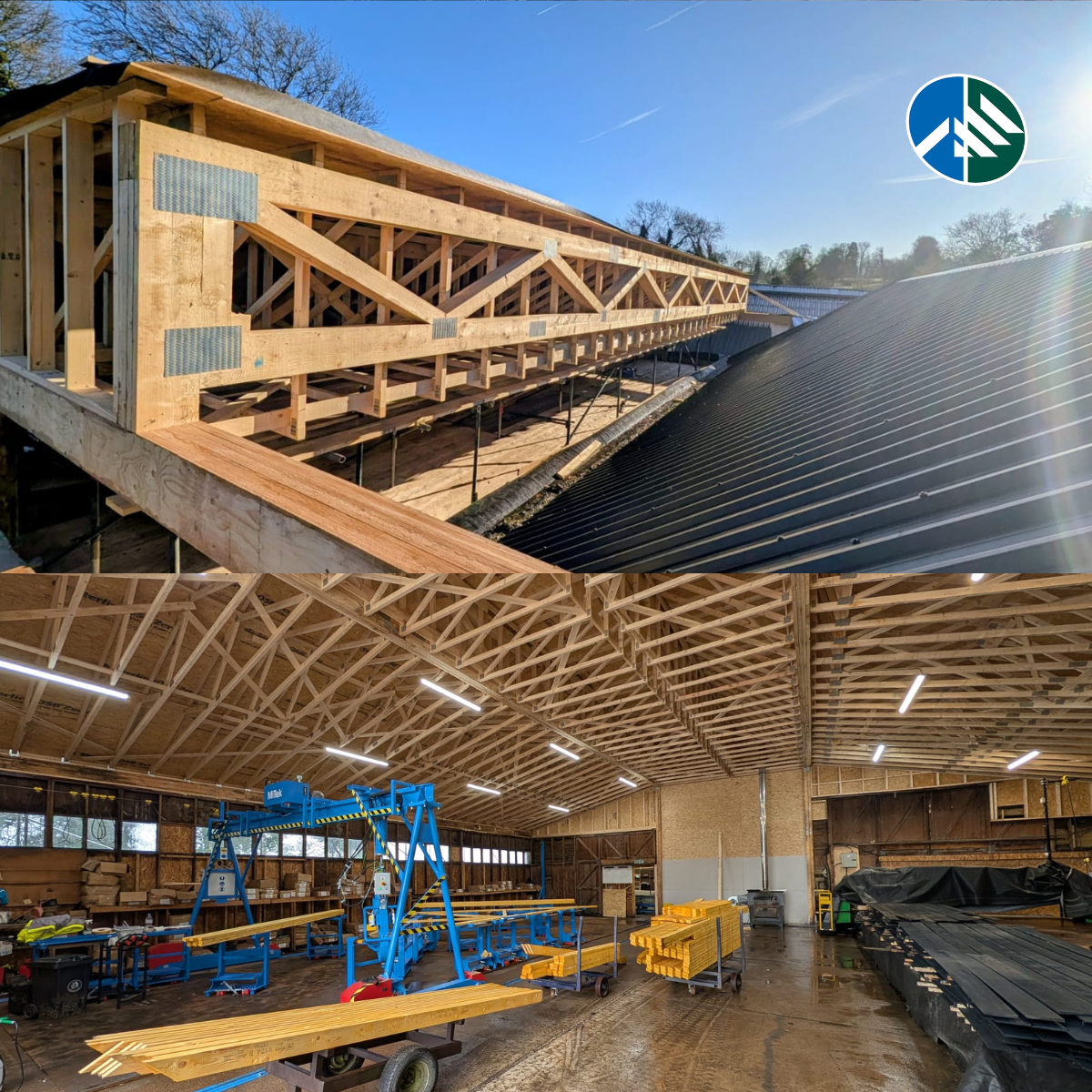 Interior and Exterior of Dover Trussed Roof Company manufacturing facility expansion 2026.